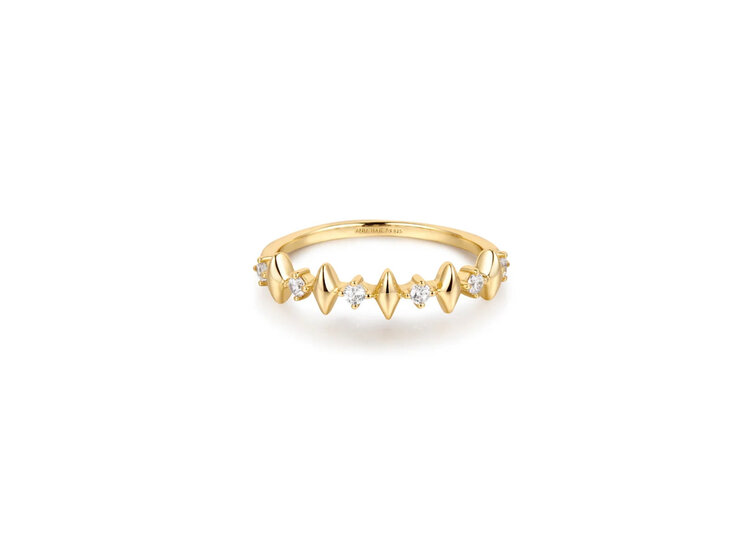 ANIA HAIE Gold Multi Sparkle Ring Material: 14K Gold Plated  • Ring Size: 7  • Stone Type: Cubic Zirconia  • Stone Size: 1.8mm