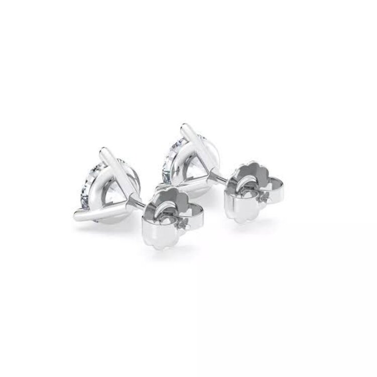DIAMOND TRADERS INTERNATIONAL (Z) 14K 1CT E VS LAB STUDS, WHITE GOLD MARTINI LAB GROWN DIAMOND STUD EARRINGS, 1.00CT TOTAL WEIGHT ROUND DIAMOND STUDS, CERTIFIED IOGI # LG-MRTRD100-GW3LPB, E-F , VS2-1