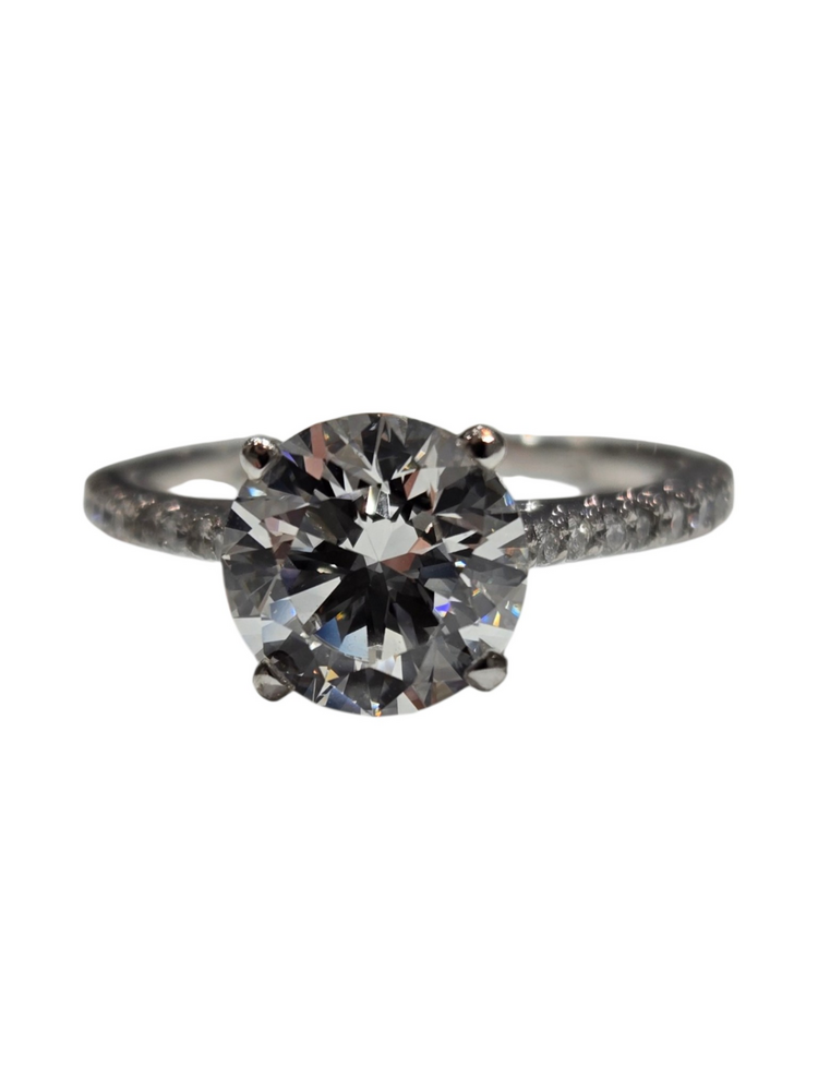 PEJAY (X) 14K 2.00CT LAB VS1 D .35MT , WHITE GOLD LAB GROWN DIAMOND BRIDAL RING, CATHEDRAL SETTING WITH NATURAL DIAMONDS ON THE SETTING, CENTER ROUND DIAMOND CERTIFIED BY IGI # LG740508262