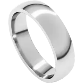 (Y)14K White Gold Comfort Fit Lightweight Half Round Band: WIDTH5 mm FINGER SIZE9 THICKNESS1.6 mm