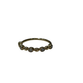 (X) 14K .20CT BAND , YELLOW GOLD STACKABLE STYLE BAND WITH NATURAL ROUND DIAMONDS