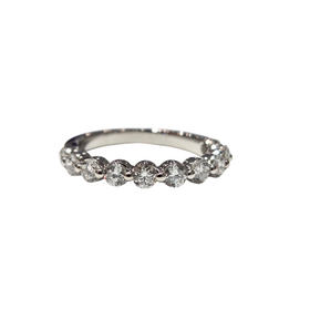 DIAMOND TRADERS INTERNATIONAL (Z) 14K .77CT LAB VS1 F BAND, WHITE GOLD LAB GROWN DIAMOND BAND, 11 ROUND DIAMONDS