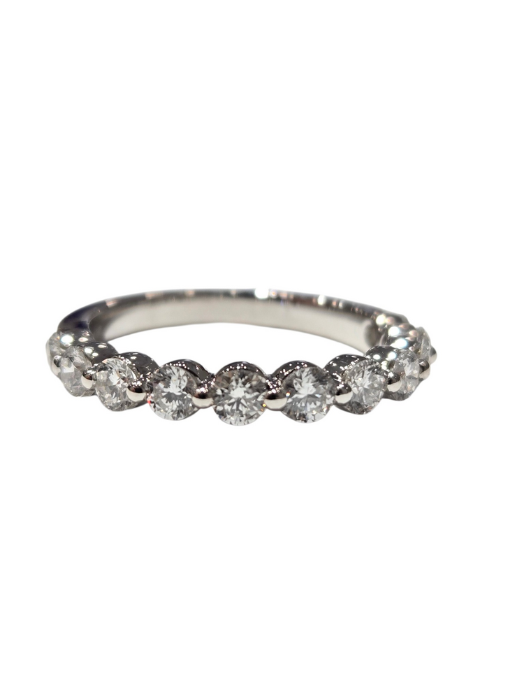 DIAMOND TRADERS INTERNATIONAL (Z) 14K .77CT LAB VS1 F BAND, WHITE GOLD LAB GROWN DIAMOND BAND, 11 ROUND DIAMONDS