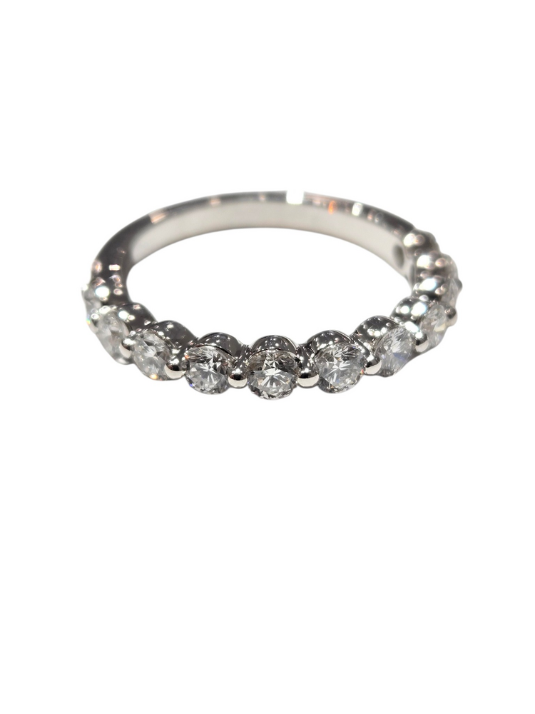 DIAMOND TRADERS INTERNATIONAL (Z) 14K .77CT LAB VS1 F BAND, WHITE GOLD LAB GROWN DIAMOND BAND, 11 ROUND DIAMONDS