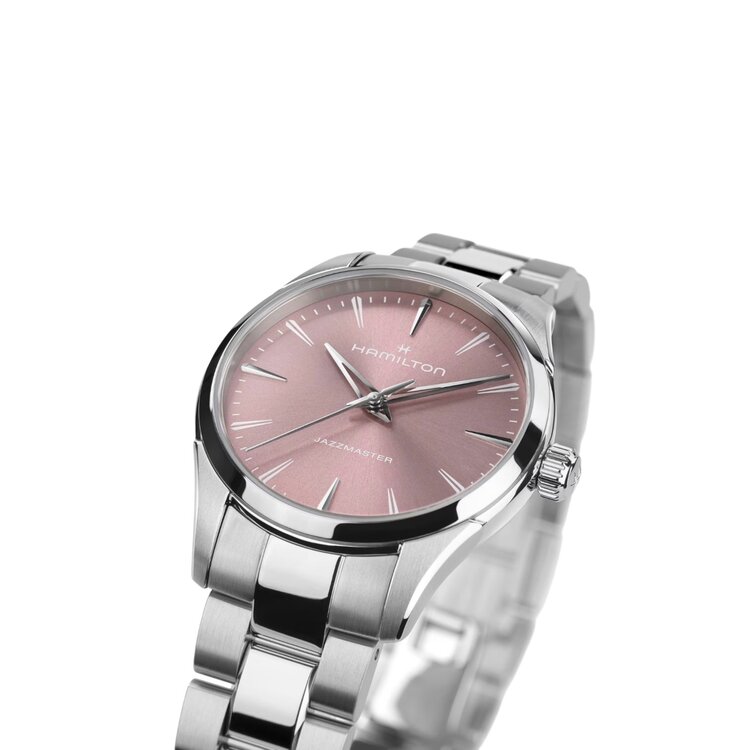 Hamilton HAMILTON JAZZMASTER QUARTZ / Reference H32301171 / Caliber F05-105 / Collection Jazzmaster  /Movement Quartz/Case size 32MM/Thickness 13MM /Dial Color Pink/Case Material Stainless Steel/Crystal Sapphire/5