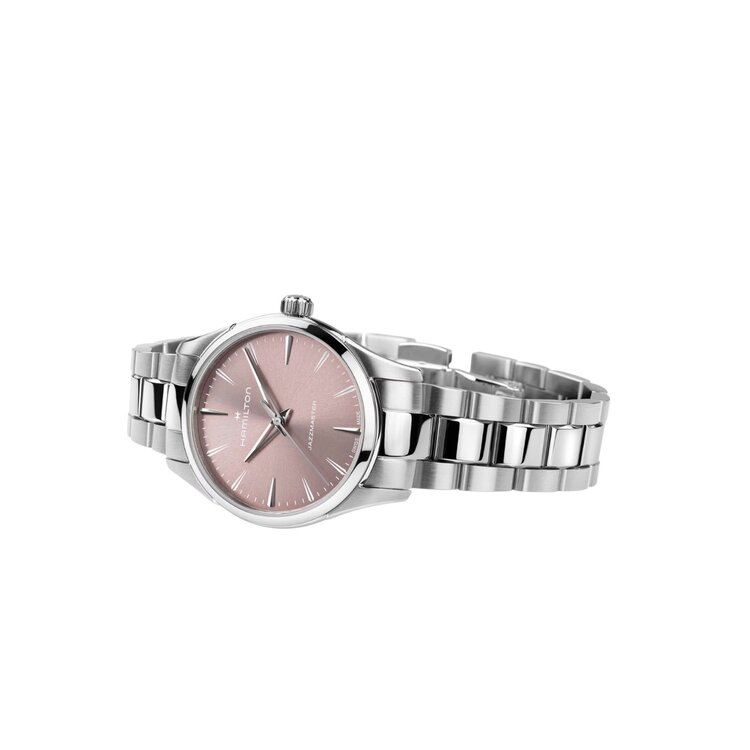 Hamilton HAMILTON JAZZMASTER QUARTZ / Reference H32301171 / Caliber F05-105 / Collection Jazzmaster  /Movement Quartz/Case size 32MM/Thickness 13MM /Dial Color Pink/Case Material Stainless Steel/Crystal Sapphire/5