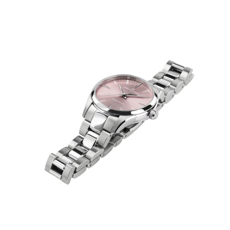 Hamilton HAMILTON JAZZMASTER QUARTZ / Reference H32301171 / Caliber F05-105 / Collection Jazzmaster  /Movement Quartz/Case size 32MM/Thickness 13MM /Dial Color Pink/Case Material Stainless Steel/Crystal Sapphire/5
