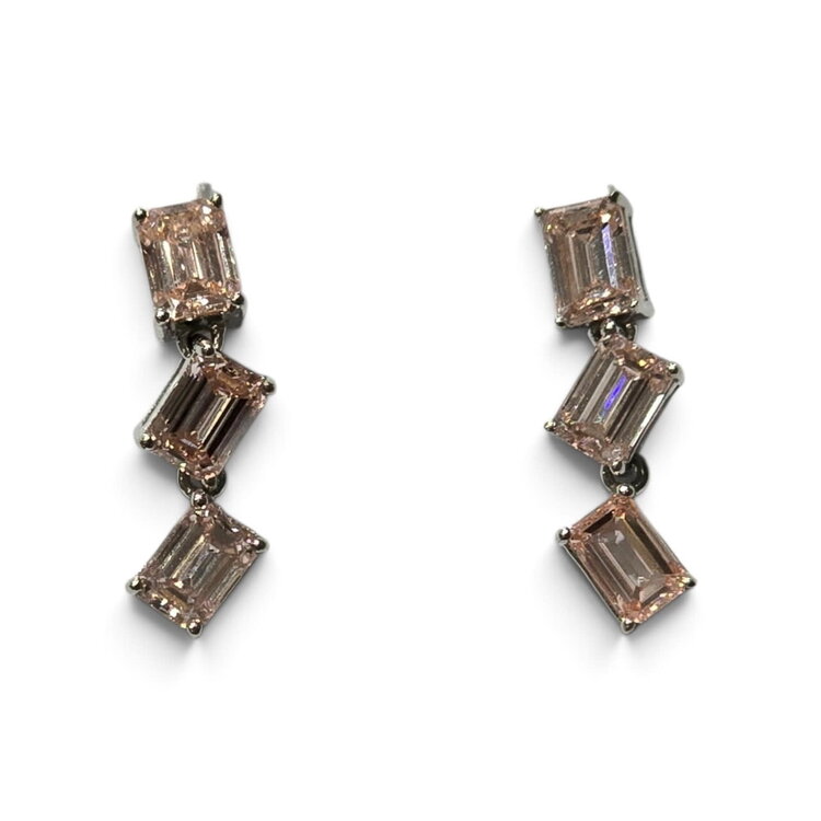 MR BRACELET (Z) 14KW 1.99CT PINK LAB GROWN DIAMOND DANGLE EARRINGS