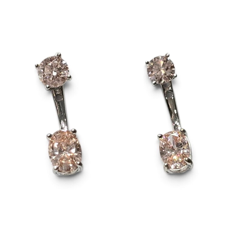 MR BRACELET (Z) 14KW 1.28CT PINK LAB GROWN DIAMOND EAR JACKETS