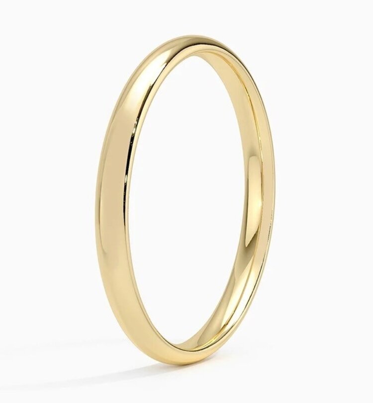 (Y) 14KY BAND 2MM 1.5GRAMS