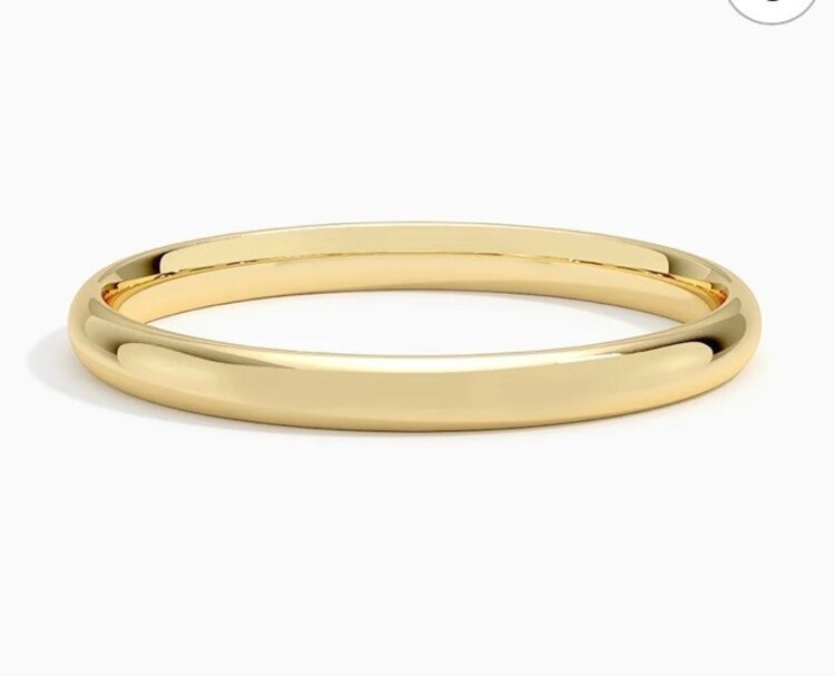 (Y) 14KY BAND 2MM 1.5GRAMS