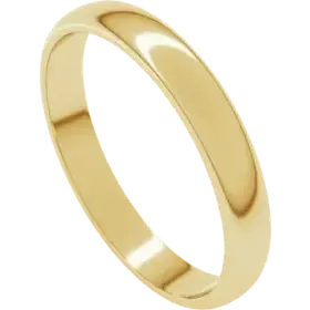 (X) 14K Yellow Gold Standard Fit Lightweight Half Round Band, 3MM, SIZE 5, 2 GRAMS