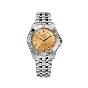 VENEZIANICO Venezianico Nereide Aureo 39 - 3121590S CASE MATERIAL: 316L Stainless Steel DIAL: 24k Gold Treatment, Rippled Finish DIMENSIONS: Ø39mm, lug 45.5mm MOVEMENT: Miyota 9039 Automatic CRYSTAL: Sapphire with Anti-Reflective Coat