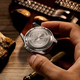VENEZIANICO Venezianico Nereide Tigris 4521543S - 4521 CASE MATERIAL: 316L Stainless Steel DIAL: 24k Gold Treatment, Rippled Finish DIMENSIONS: Ø42mm, lug 40mm MOVEMENT: Sellita SW-200 Swiss Made CRYSTAL: Sapphire with Anti-Reflective Coat