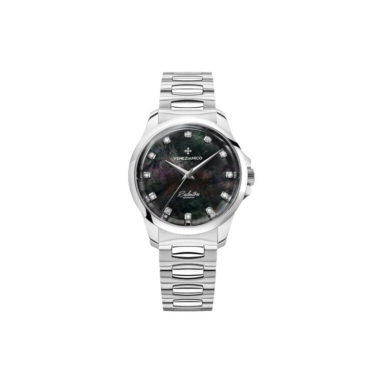 VENEZIANICO Venezianico Redentore 36 Diamond - 1121521C CASE MATERIAL: Stainless Steel DIMENSIONS: Ø36mm, lug to lug 42.2mm DIAL: Mother of Pearl, 12 Diamonds, MOVEMENT: Automatic Cal. NH35A CRYSTAL: Sapphire