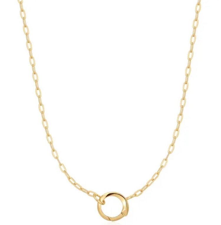 ANIA HAIE GOLD MINI LINK CHARM CHAIN CONNECTOR NECKLACE GOLD