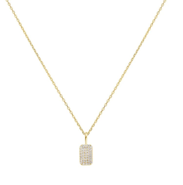 ANIA HAIE Gold Pave Pendent Necklace • Material: 925 Sterling Silver with Gold Plating with Cubic Zirconia • Necklace length: 430mm with 50mm extender • Weight: 2.3g