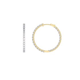 M(Y) 14KY 3.30CT VS D LAB GROWN DIAMOND INSIDE/OUT HOOPS