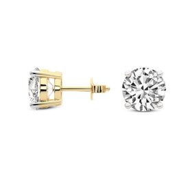 M(X) 14KY 3.12CT LAB GROWN DIAMOND FOUR PRONG STUD EARRINGS IGI CERTIFIED #LG791633621 #LG793617330