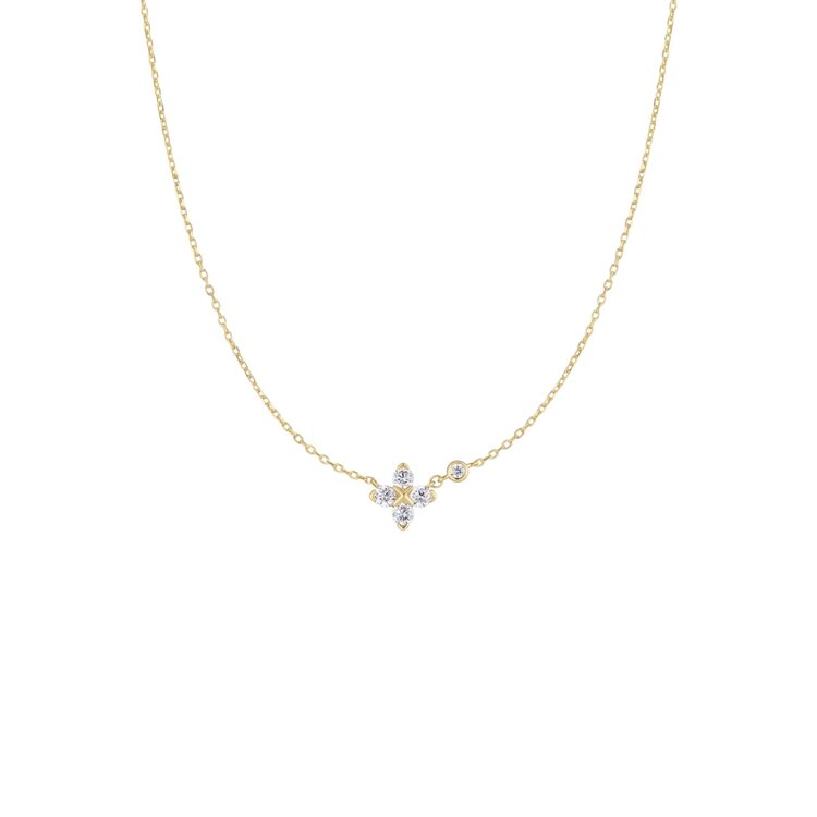 ANIA HAIE Gold Sparkling Lucky Clover Necklace • Material: 925 Sterling Silver with Gold Plating with Cubic Zirconia • Necklace length: 405mm with 50mm extender • Weight: 2.2g