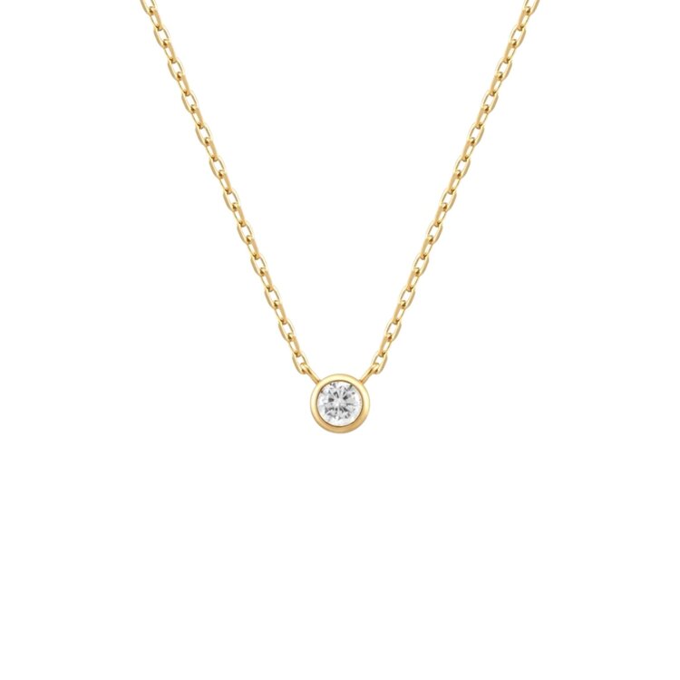 ANIA HAIE Gold Round Solitaire Cubic Zirconia Necklace • Material: 925 Sterling Silver with Gold Plating with Cubic Zirconia • Necklace length: 400mm with 50mm extender • Weight: 1.8g