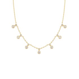 ANIA HAIE Gold Graduated Bezel Round Drop Station Cubic Zirconia Necklace • Material: 925 Sterling Silver with Gold Plating with Cubic Zirconia • Necklace length: 45.5cm