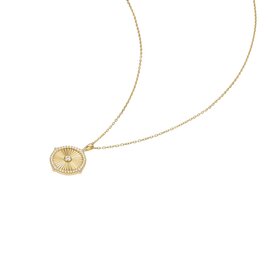 ANIA HAIE Gold Diamond-Cut Sunny Disc Necklace • Material: 925 Sterling Silver with Gold Plating with Cubic Zirconia • Necklace length: 580mm• Weight: 4.5g