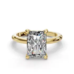 VITHAL (X) 14K 1.04CT LAB .15MT , YELLOW GOLD CATHEDRAL STYLE ENGAGEMENT RING, HIDDEN HALO, LAB GROWN DIAMONDS, IGI CERTIFIED , F VS1 LG795670192
