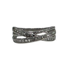 GBC (X) 10K .25CT BAGUETTE CUT DIAMOND BYPASS BAND