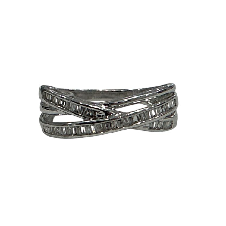 GBC (X) 10K .25CT BAGUETTE CUT DIAMOND BYPASS BAND