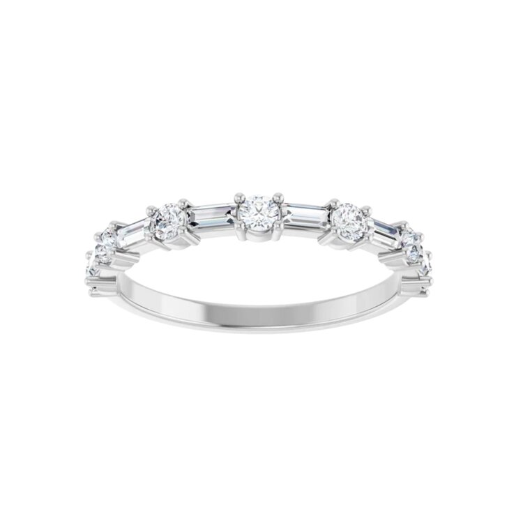 (X) 14K .50CT LAB GROWN DIAMOND ALTERNATING BAGUETTE/ROUND LG DIAMOND BAND