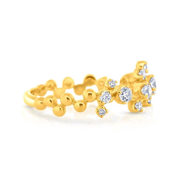 PRIMA NEW YORK (X) 14K .50CT VS2 E , YELLOW GOLD “CONNECTING CONSTELLATIONS” FASHION RING WITH NATURAL  DIAMONDS.
