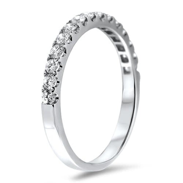 PRIMA NEW YORK (X) 14K .40CT VS1 E BAND , WHITE GOLD SPLIT PRONG NATURAL DIAMOND BAND, 15 ROUND DImonds
