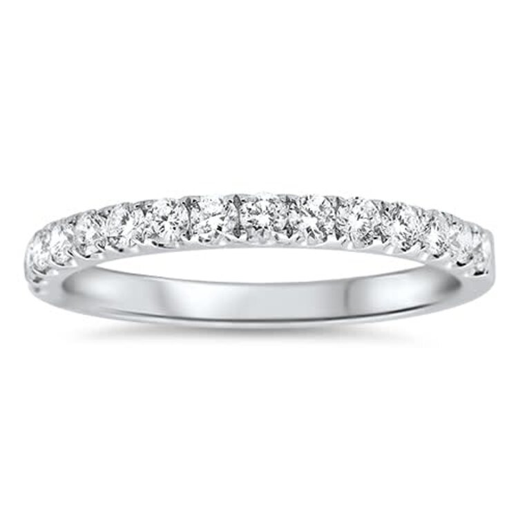 PRIMA NEW YORK (X) 14K .40CT VS1 E BAND , WHITE GOLD SPLIT PRONG NATURAL DIAMOND BAND, 15 ROUND DImonds