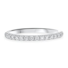 PRIMA NEW YORK (X) 14k .33CT VS1 E BAND, WHITE GOLD SHARED PRONG BAND WITH 16 ROUND NATURAL DIAMONDS