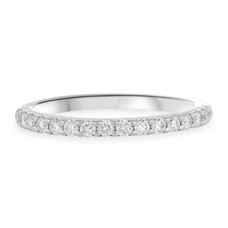 PRIMA NEW YORK (X) 14k .33CT VS1 E BAND, WHITE GOLD SHARED PRONG BAND WITH 16 ROUND NATURAL DIAMONDS