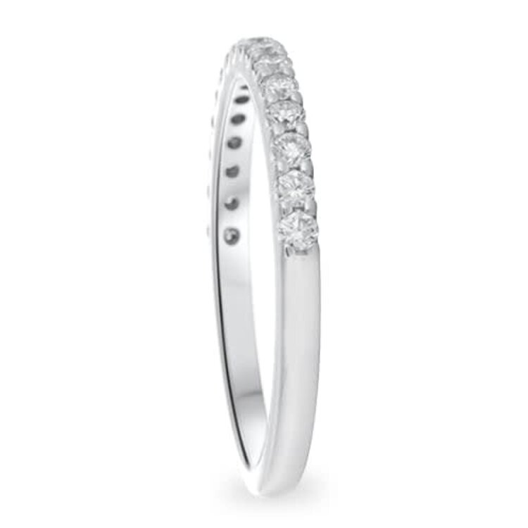 PRIMA NEW YORK (X) 14k .33CT VS1 E BAND, WHITE GOLD SHARED PRONG BAND WITH 16 ROUND NATURAL DIAMONDS