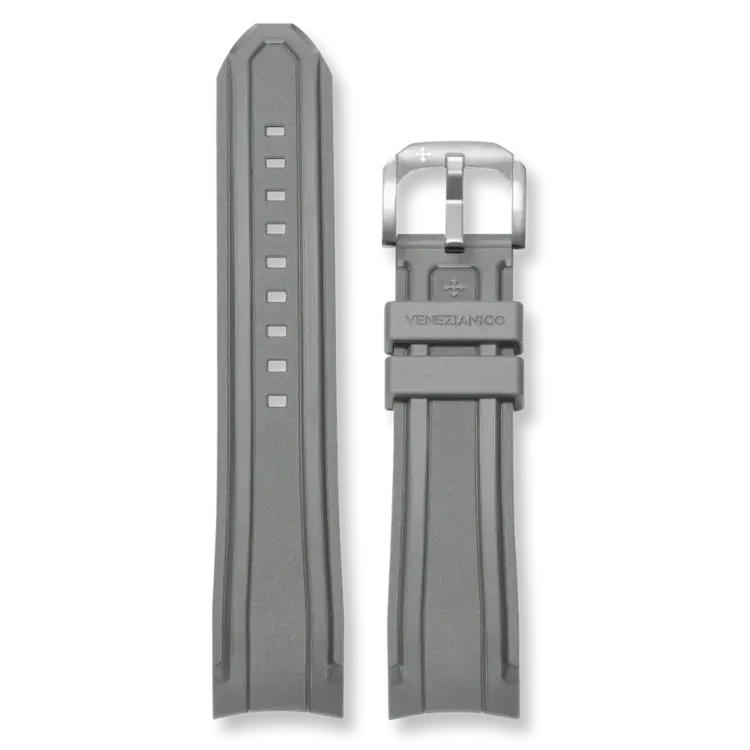 Integrated Rubber Band (22mm) - Anthracite MATERIAL: TPU Rubber Strap DIMENSIONS: 120x85 STRAP WIDTH: 22mm ORIGIN: Made in Italy BUCKLE: Stainless Steel