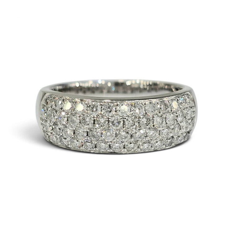M(Y) 14K .94CT GENUINE DIAMOND FOUR ROW BAND