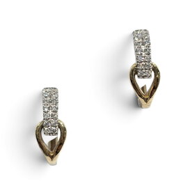 M(Y) 14KY .14CT DECORATIVE CLUSTER DESIGN HOOP EARRINGS