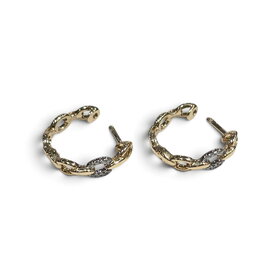 M(Y) 14KY .16CT CHAIN LINK DESIGN HOOP EARRINGS