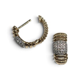 M(Y) 14KY .25CT DECORATIVE HOOP EARRINGS