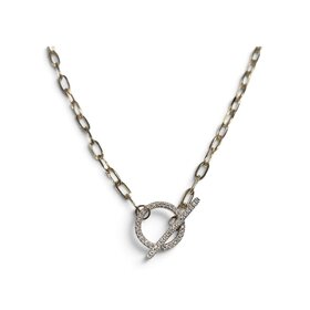 M(Y) 14KY .16CT ETERNITY CIRCLE AND TOGGLE NECKLACE