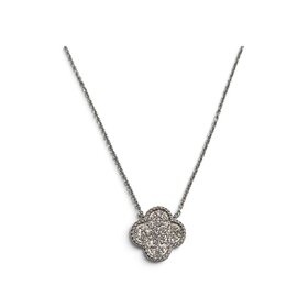 M(Y) 14K .17CT CLUSTER CLOVER DESIGN STANDSTILL NECKLACE