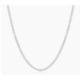 ANIA HAIE ANIA HIE Silver Half-Bezel Round Tennis Necklace, Brilliant, refined, and quietly distinctive. A tennis necklace of round cubic zirconia stones in half-bezel settings—designed to catch every sparkle. Unique enough to stand out.