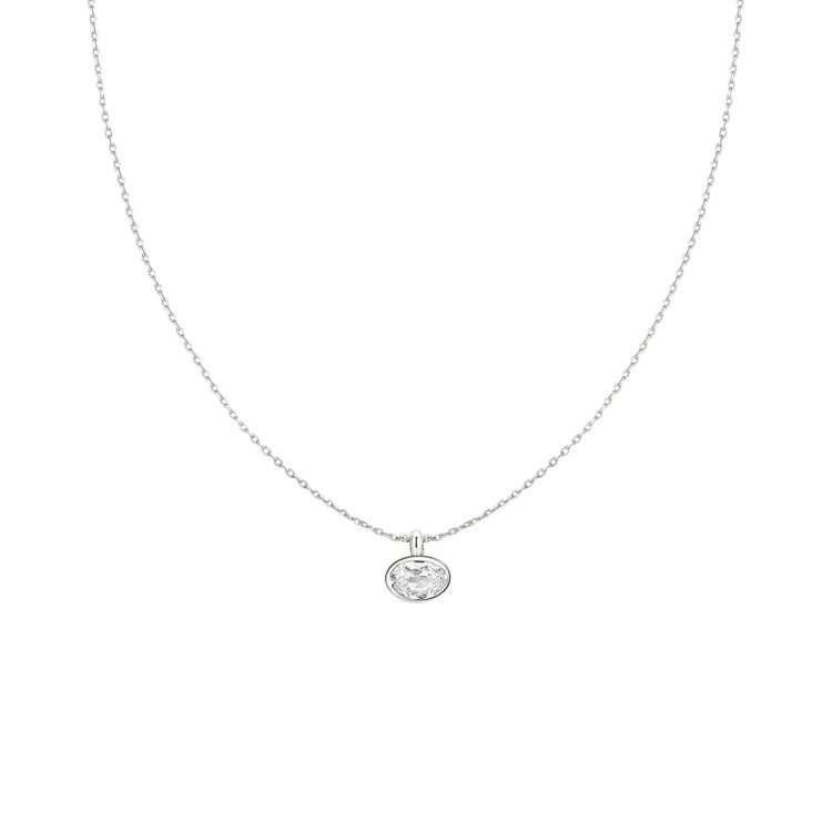ANIA HAIE Silver Bezel Organic Pebble Necklace • Material: 925 Sterling Silver with Rhodium Plating• Necklace length: 50.5cm