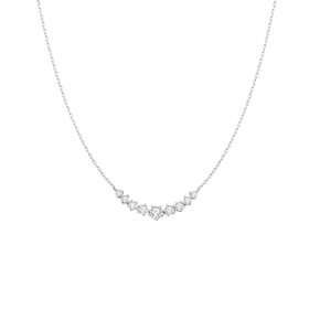 ANIA HAIE Silver Graduated Pave Arc Necklace • Material: 925 Sterling Silver with Rhodium Plating and Cubic Zirconia• Necklace length: 40.5mm with 75mm extender