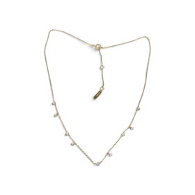 ANIA HAIE Gold Scattered Station Necklace • Material: 925 Sterling Silver with 14kt Plating and Cubic Zirconia • Weight: 2.1g