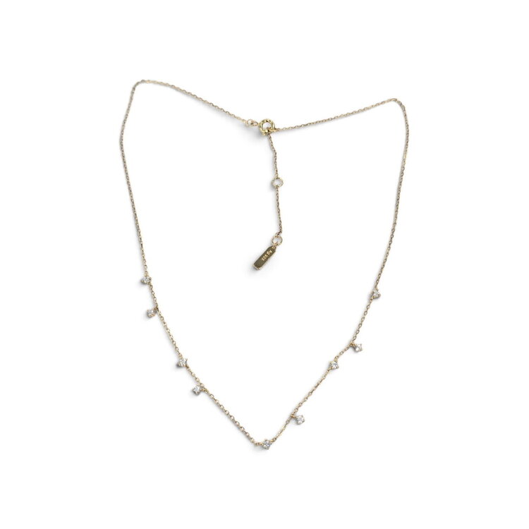 ANIA HAIE Gold Scattered Station Necklace • Material: 925 Sterling Silver with 14kt Plating and Cubic Zirconia • Weight: 2.1g