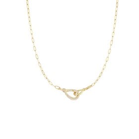ANIA HAIE Gold Interlocked Pave and Polished Knot Necklace • Material: 925 Sterling Silver with 14kt Gold Plating with Cubic Zirconia • Necklace Length: 43cm • Weight: 6.1g